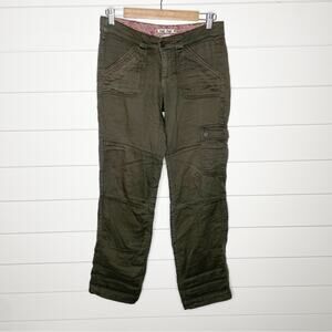Hei Hei Anthropologie Cotton Twill Cropped Cargo Pants Dark Green Size 0